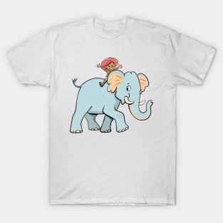 little Indian boy riding on an elephant T-Shirt